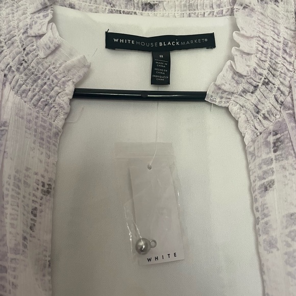 NET White House black market lilac purple and white button knee midi dress - Picture 2 of 8